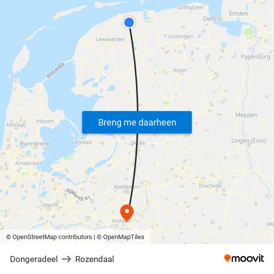 Dongeradeel to Rozendaal map