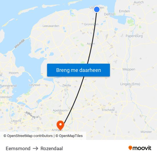 Eemsmond to Rozendaal map