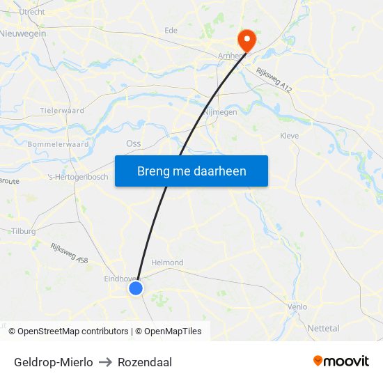 Geldrop-Mierlo to Rozendaal map