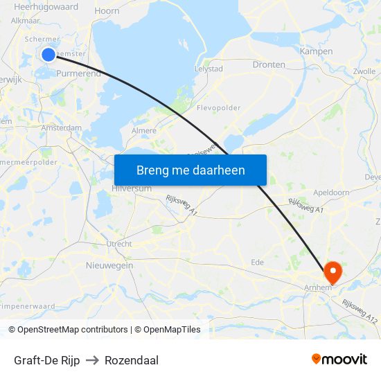 Graft-De Rijp to Rozendaal map