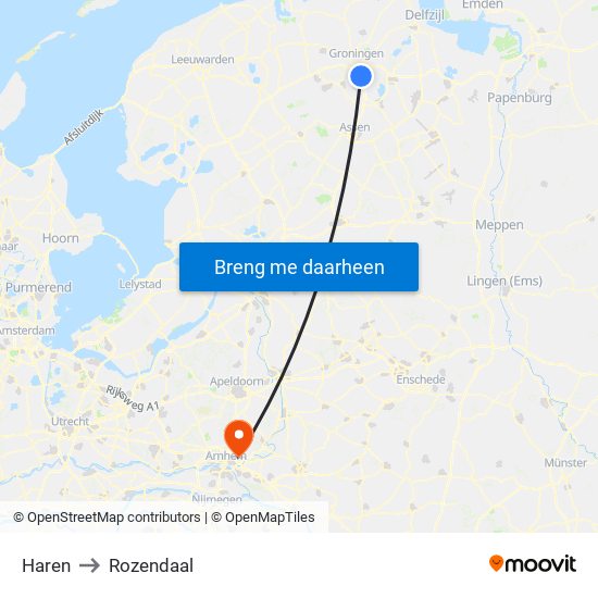Haren to Rozendaal map