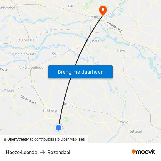 Heeze-Leende to Rozendaal map