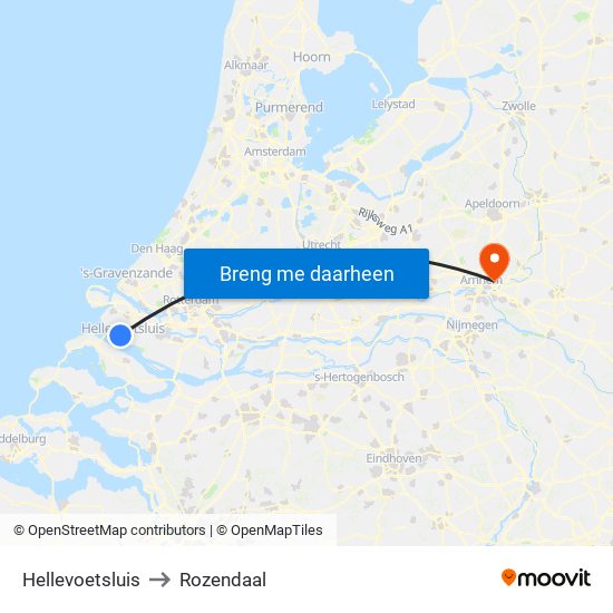 Hellevoetsluis to Rozendaal map