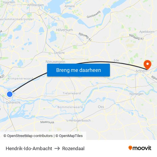 Hendrik-Ido-Ambacht to Rozendaal map