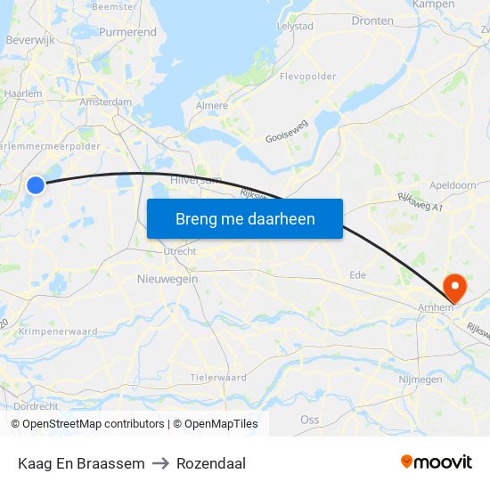 Kaag En Braassem to Rozendaal map