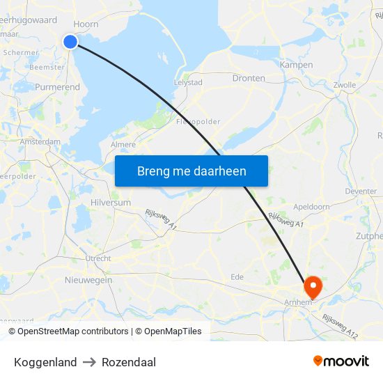 Koggenland to Rozendaal map