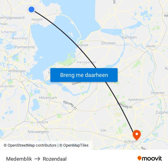 Medemblik to Rozendaal map