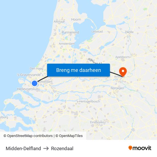 Midden-Delfland to Rozendaal map
