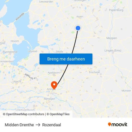 Midden-Drenthe to Rozendaal map