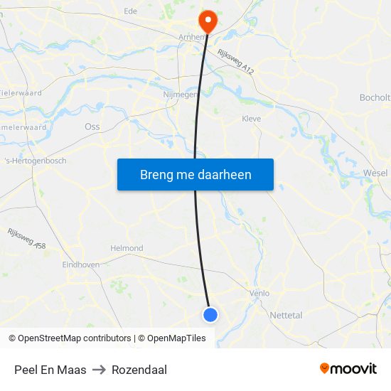 Peel En Maas to Rozendaal map