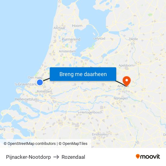 Pijnacker-Nootdorp to Rozendaal map