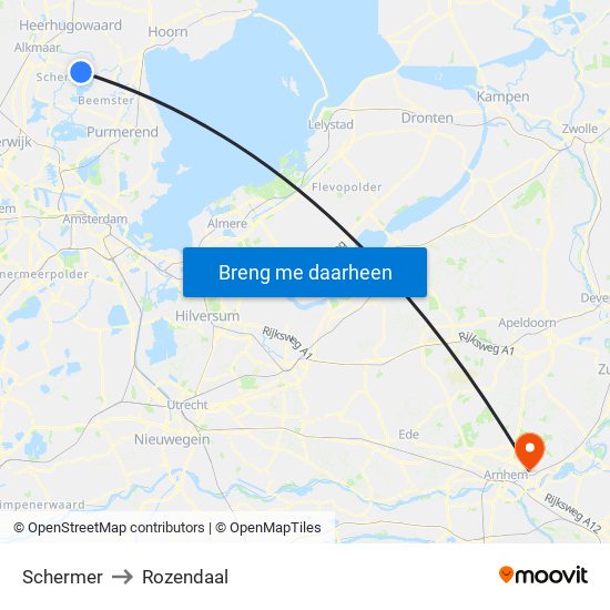 Schermer to Rozendaal map