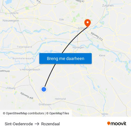 Sint-Oedenrode to Rozendaal map