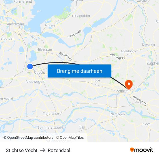 Stichtse Vecht to Rozendaal map