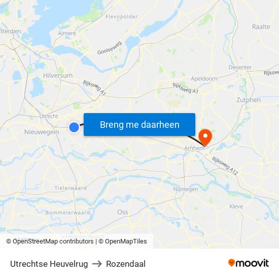 Utrechtse Heuvelrug to Rozendaal map