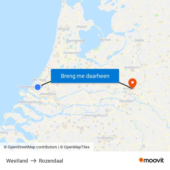 Westland to Rozendaal map