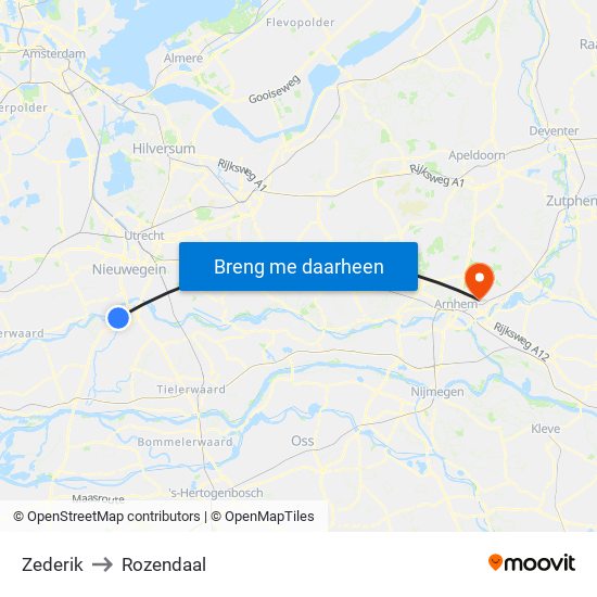 Zederik to Rozendaal map
