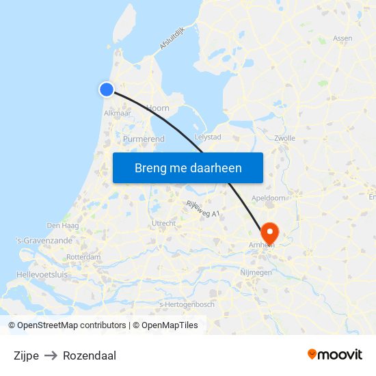 Zijpe to Rozendaal map