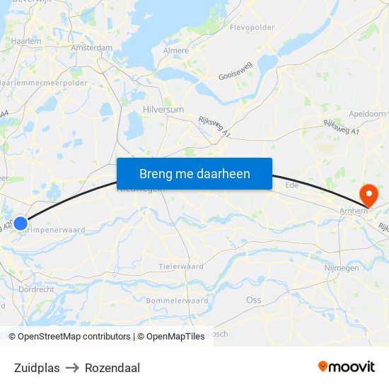 Zuidplas to Rozendaal map