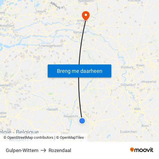 Gulpen-Wittem to Rozendaal map