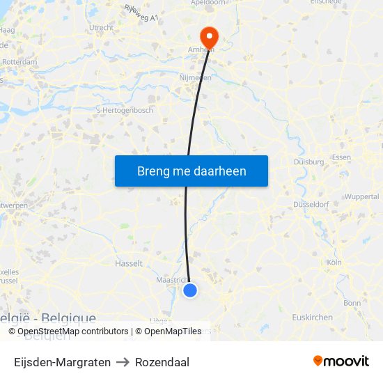 Eijsden-Margraten to Rozendaal map