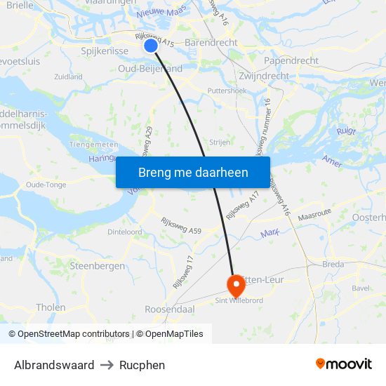 Albrandswaard to Rucphen map