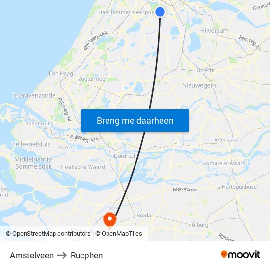 Amstelveen to Rucphen map