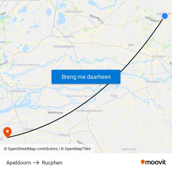 Apeldoorn to Rucphen map