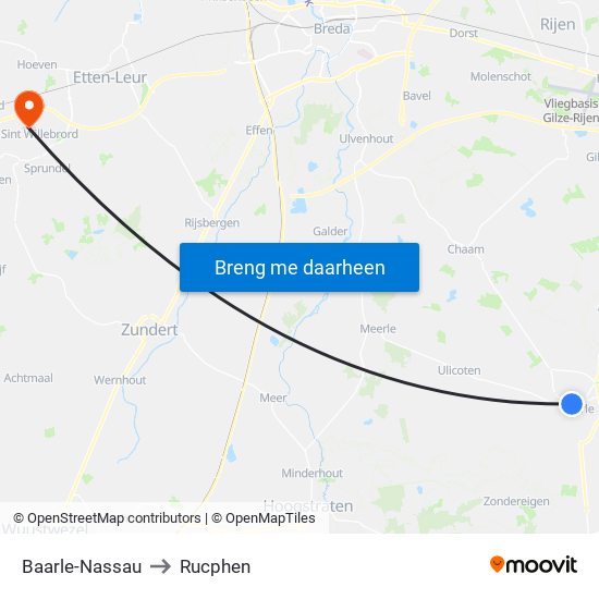 Baarle-Nassau to Rucphen map