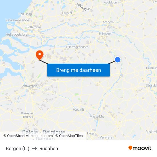 Bergen (L.) to Rucphen map