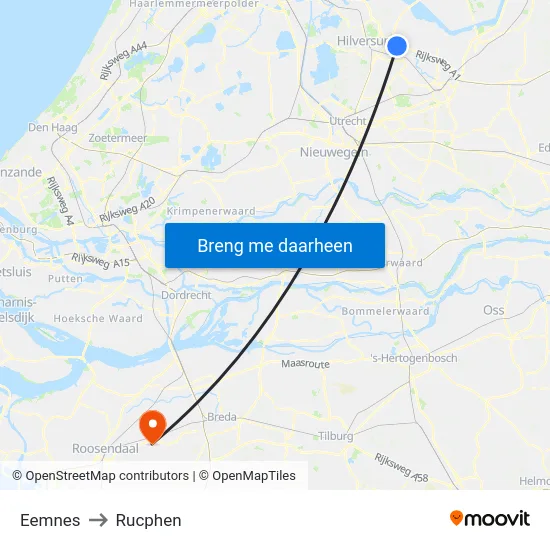 Eemnes to Rucphen map