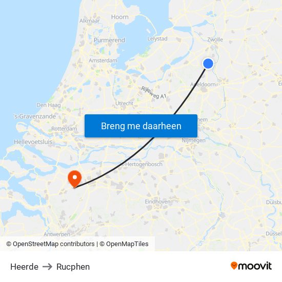 Heerde to Rucphen map