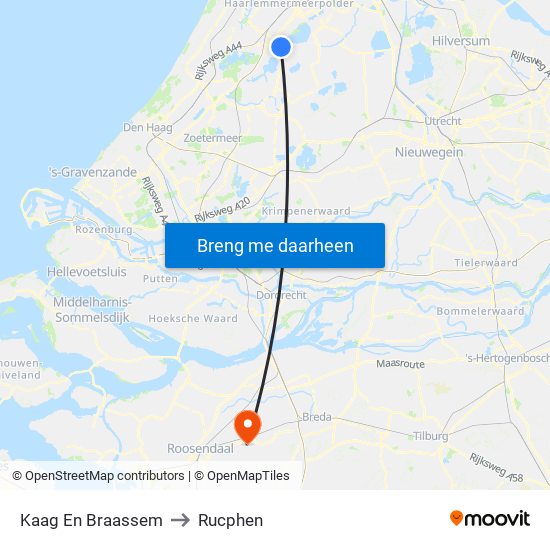Kaag En Braassem to Rucphen map