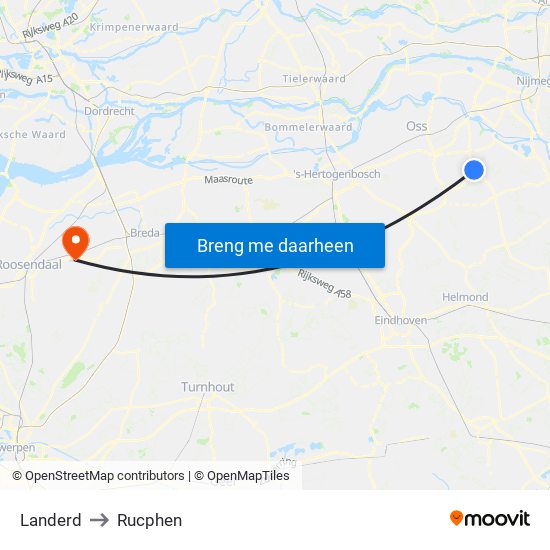 Landerd to Rucphen map