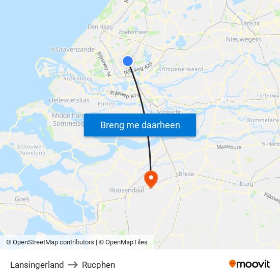 Lansingerland to Rucphen map