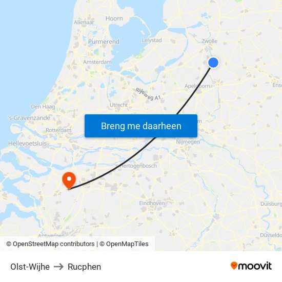 Olst-Wijhe to Rucphen map