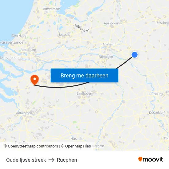 Oude Ijsselstreek to Rucphen map