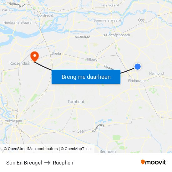 Son En Breugel to Rucphen map
