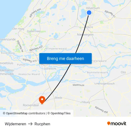 Wijdemeren to Rucphen map