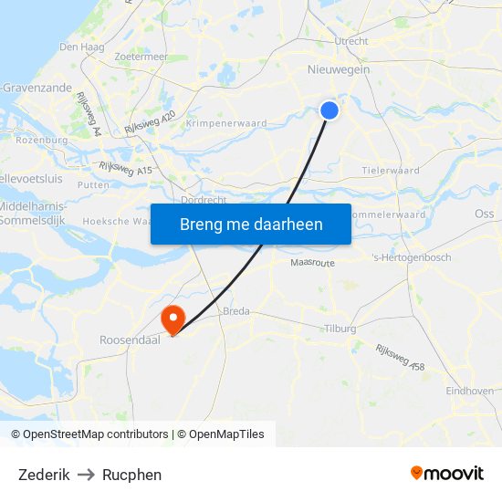 Zederik to Rucphen map