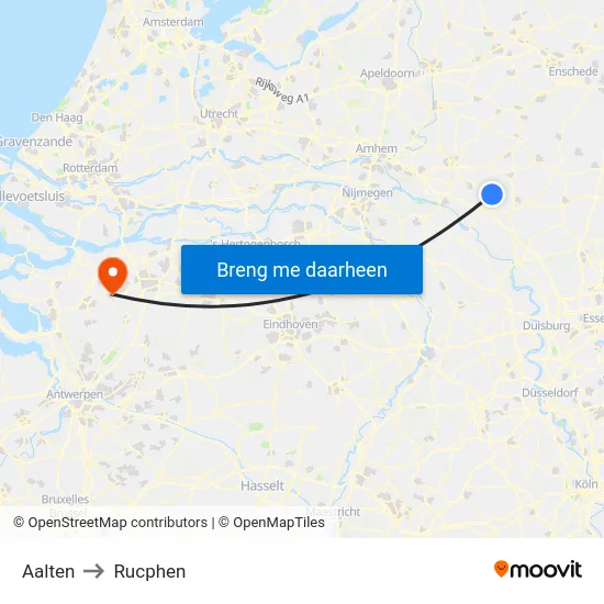Aalten to Rucphen map