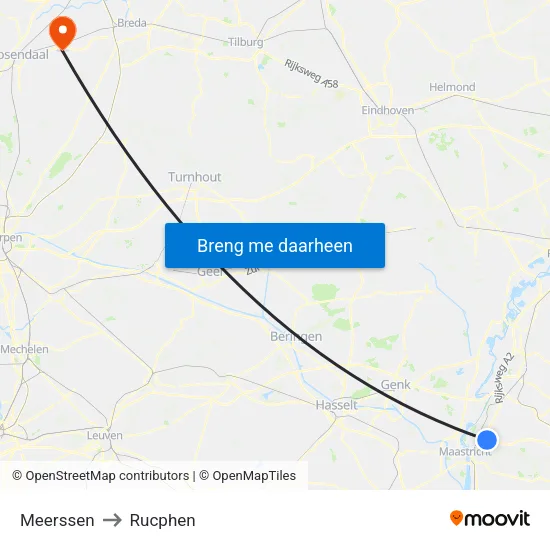 Meerssen to Rucphen map