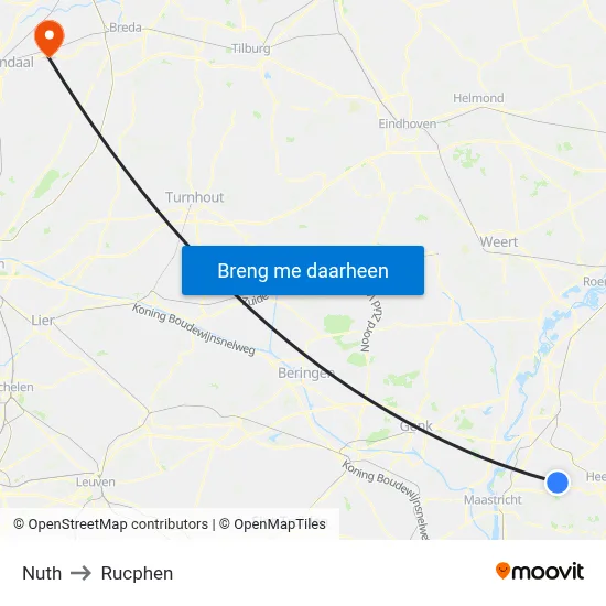 Nuth to Rucphen map
