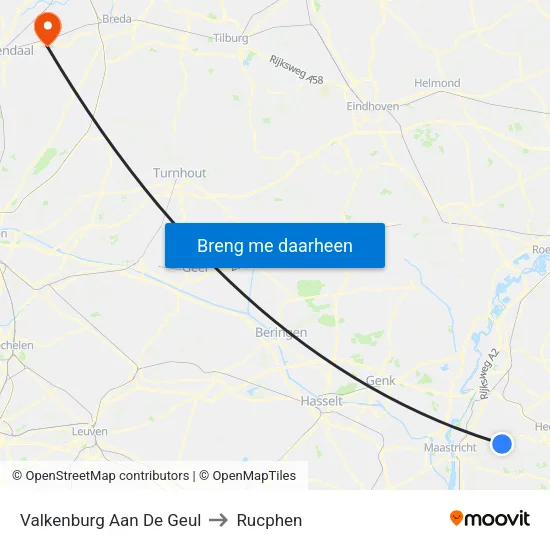 Valkenburg Aan De Geul to Rucphen map