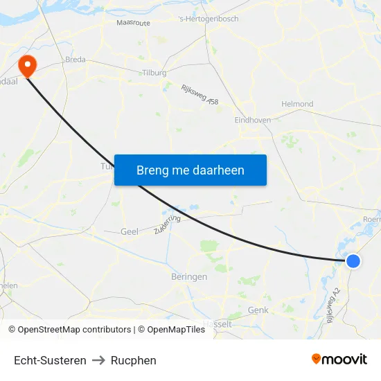 Echt-Susteren to Rucphen map