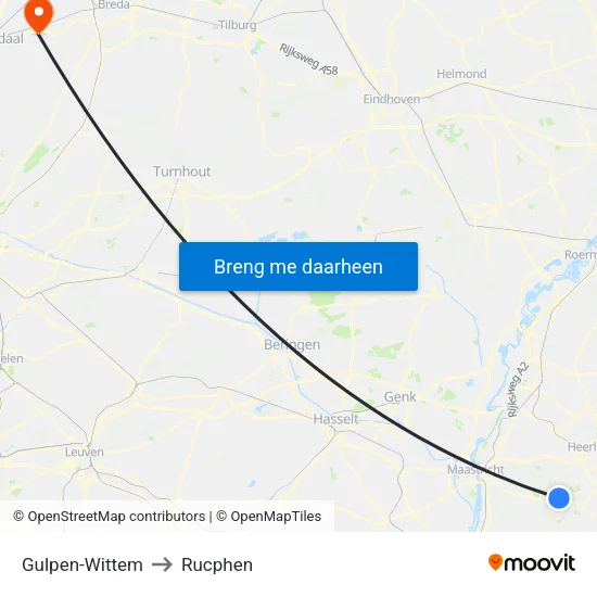 Gulpen-Wittem to Rucphen map
