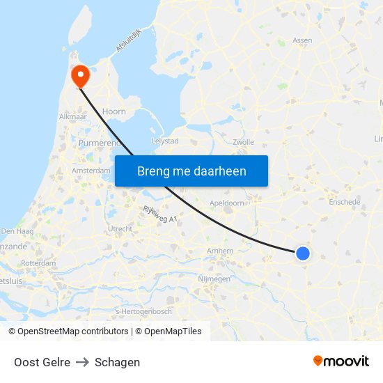 Oost Gelre to Schagen map