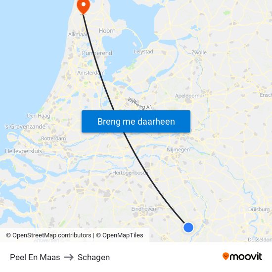 Peel En Maas to Schagen map