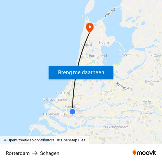 Rotterdam to Schagen map