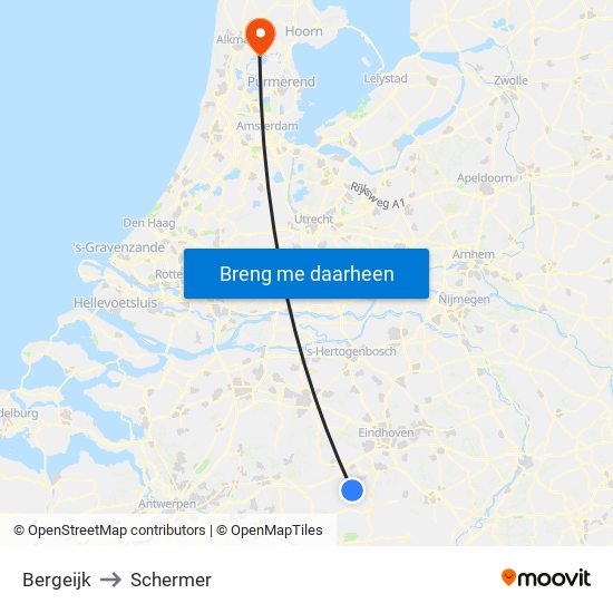 Bergeijk to Schermer map